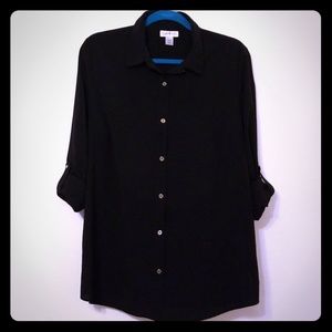 Black Jaclyn Smith Button Down Blouse